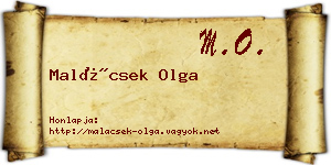 Malácsek Olga névjegykártya