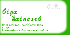 olga malacsek business card